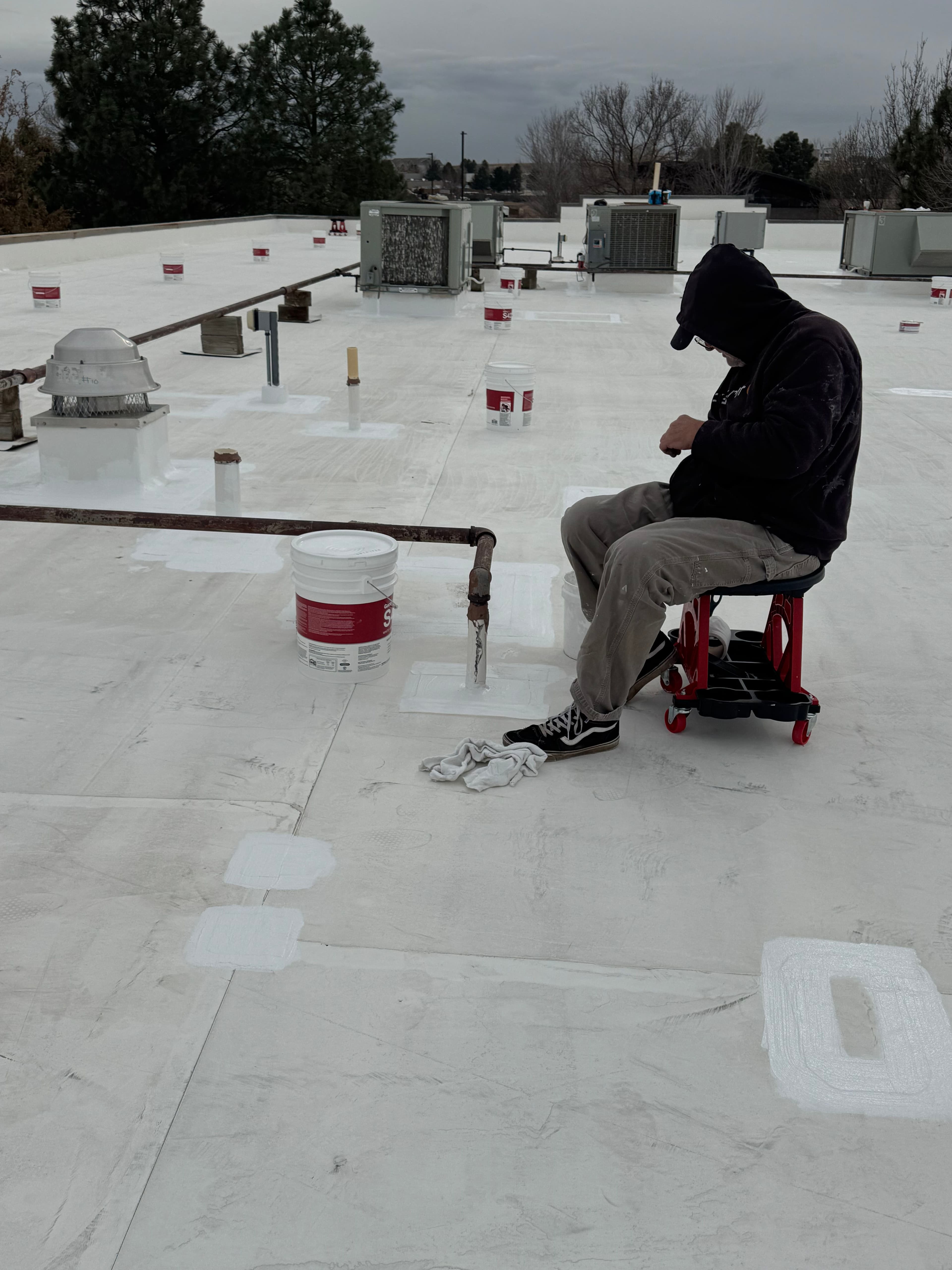 Project Silicone Roof Coating Stops Multiple Leaks at Equipment Share HQ image