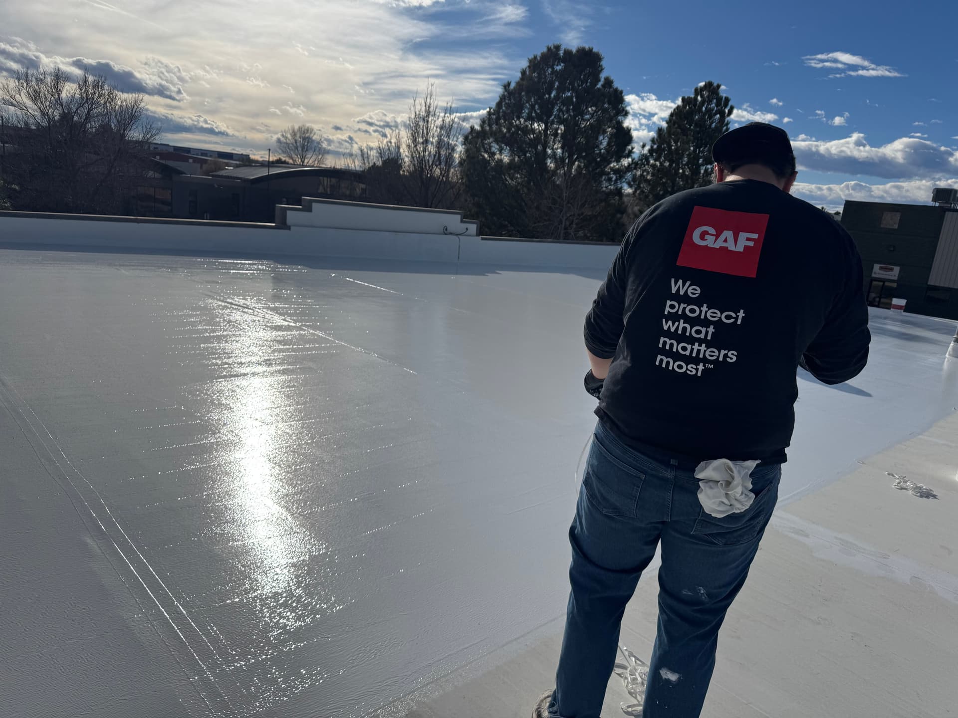 Gallery photos for Silicone Roof Coating Stops Multiple Leaks at Equipment Share HQ: Image #5