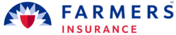 Farmers Insurance logo featuring a stylized shield and bold typography.